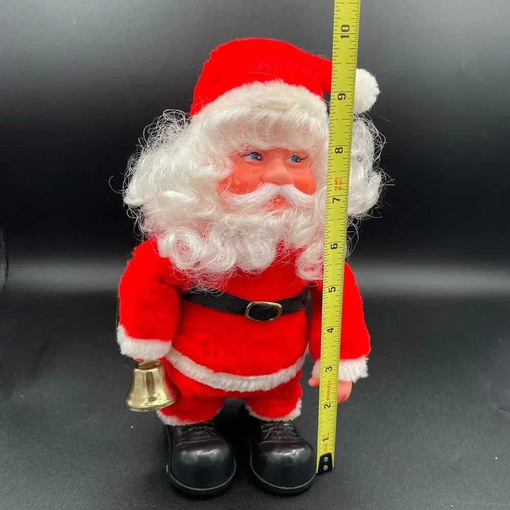 Vintage Holiday Santa Claus Wind Up Musical Moving Doll Display Or Repair